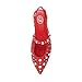 ASH Brenda Studded Slingback Ballet Flat - Women's Fashionable Comfortable Shoes with Chic Design & Adjustable Strap, Aura Red - 10.5-11