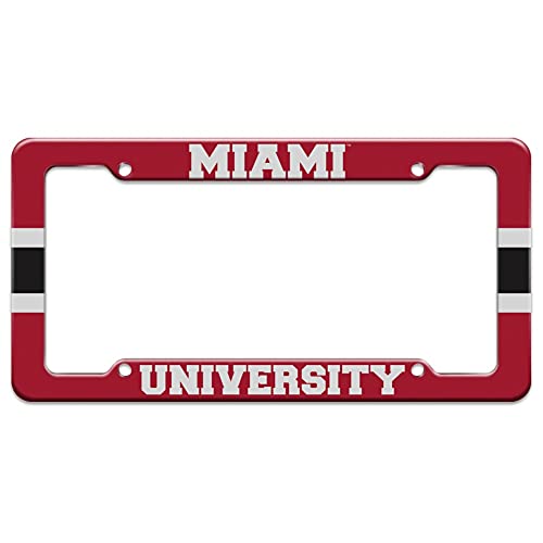 GRAPHICS & MORE Miami University Redhawks Stripes License Plate Tag Frame