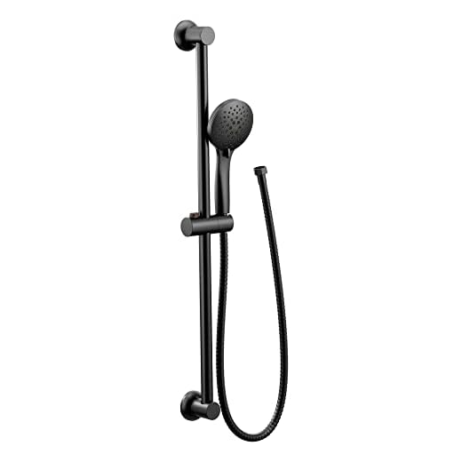 Moen Showering Matte Black Eco-Performance 5-Function Handheld Shower with 30-Inch Slide Bar and 69-Inch Hose, 3558EPBL