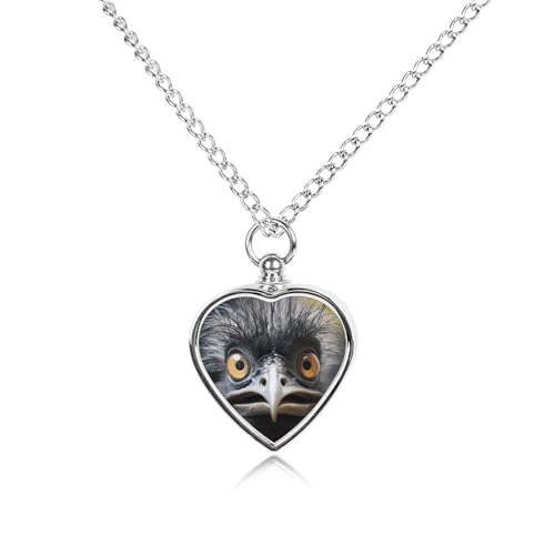 Collier funéraire animal pendentif cœur et ours en acier inoxydable souvenir