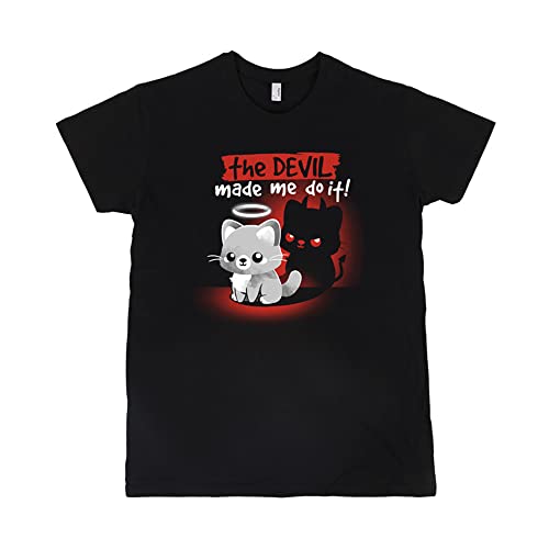 Pampling Camiseta de Manga Corta de Algodón, Ropa Unisex para Hombres y Mujeres en 5 Tallas, Camiseta Negra, Modelo Devil Cat (XL) Cover