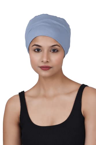 Image of The Headscarves Women Silky Soft Bamboo Viscose Sleep Cap for Hair Loss Chemo Headwear Skull Cap Free Size (Multicolor) (HS3 Multicolor)