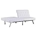 Homegear PU Leather Furniture Futon Split Back Sofa Bed, White