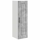 mtlskopl Küchenschrank Kalmar in Beton Grau 30x31x100 cm aus Holzwerkstoff, moderner Hochschrank mit reichlich Stauraum, robust und platzsparend für Küche Esszimmer Flur