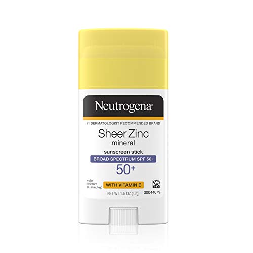 Neutrogena Sheer zinc oxide mineral sunscreen stick with vitamin e, broad spectrum spf