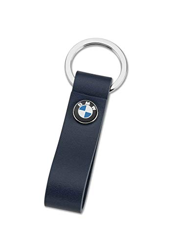 Preisvergleich Produktbild BMW Original Schlüsselanhänger mit Lederschlaufe blau - Kollektion 2020 / 21
