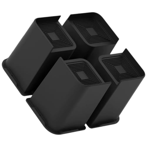 Elevadores de cama y muebles de PP negro (4 piezas), soporte estable para sofá o mesa 2