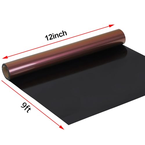 Image of FUNKAKA Chameleon HTV Vinyl Roll Heat Transfer Vinyl, 12 inch X 9ft | Iron on Vinyl for T-Shirt Chocolate to Orange Change Color PU Stretchy HTV Vinyl for All Cutter Machine Easy to Cut & Weed