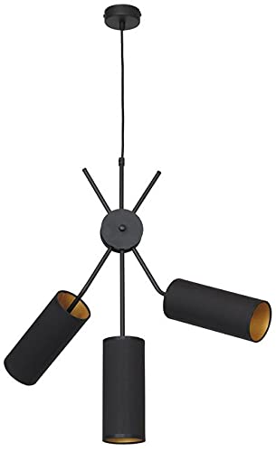 Suspension Columba métal noir et tissu au design contemporain