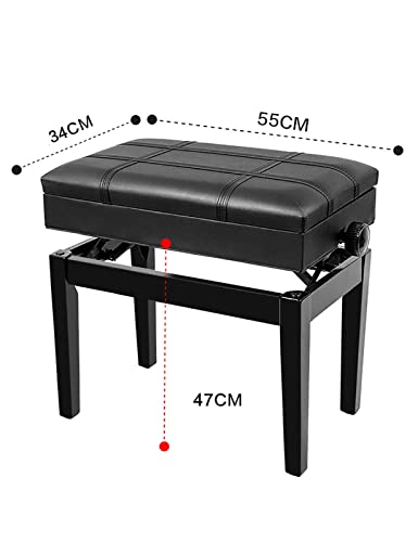 TEmkin Tabouret de Piano à Levage Solo en Bois Massif, Banc de Piano en Cuir PU, adapté aux Enfants et Adultes, 55 x 34 x 47-57 cm - Les Beatles, Paul McCartney, John Lennon, RIngo Starr, George Harrison TEmkin Tabouret de Piano à Levage Solo en Bois Massif, Banc de Piano en Cuir PU, adapté aux Enfants et Adultes, 55 x 34 x 47-57 cm – Image 3