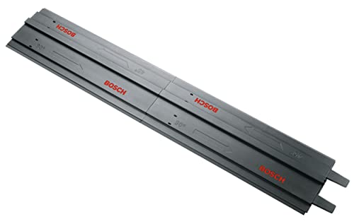 Bosch DIY 2x Führungsschiene aus Kunststoff mit Schraubzwingen (für PKS 55A/66A/66AF, 2x 350 mm, Zubehör Kreissägen), Schwarz, Metallisch