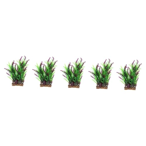 YARNOW 5 Piezas Plantas acuáticas Artificiales Adornos Acuario decoración pecera bonsái decoración de Peces decoración de Plantas acuáticas Adorno de Hierba de Agua el plastico
