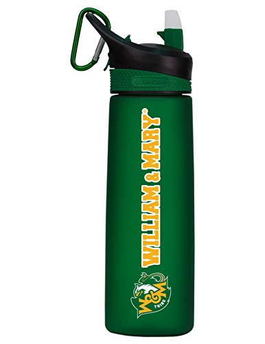College of William & Mary Tritan Plastic Frosted Sport Water Bottle, Design-2 - Green