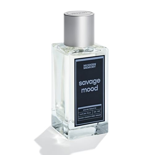La mejor selección de Perfume Vetiver para comprar online. 40 Eau de Toilette Savage Mood para hombre, notas de bergamota, cuero y vetiver, apto para pieles sensibles, fragancia de lujo, 2,5 fl oz