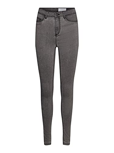 Noisy may Damen Jeans NMCALLIE HW Jeans VI216LG Skinny Fit Grau - Light...