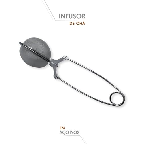 Infusor De Chá Inox Coador Peneira Ervas Difusor com Cabo
