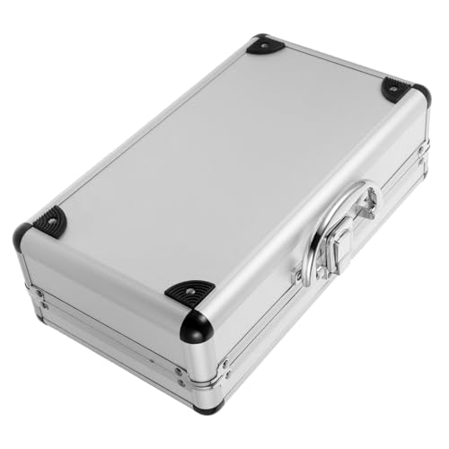 HOMSFOU maleta con contraseña pequeña pantalla de herramientas cargadores rastreador bolsas cajas almacenaje cajas de almacenaje llevar maleta estuches rígidos de aluminio franela