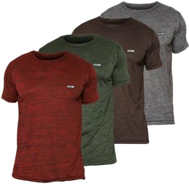 Kit 4 Camisetas Masculinas Dry Fit Malha Fria Manga Curta para Academia Fitness Gola Redonda