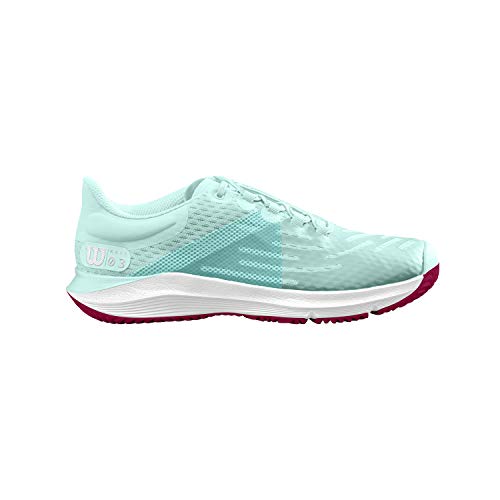 Wilson Mädchen Tennisschuhe, KAOS 3.0 JR, Hellgrün/Weiß/Pink, 39 EU, Für alle Bodenbeläge, Alle Spielertypen, WRS328170E055
