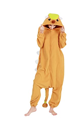 DarkCom Unisexe Adulte Cosplay Ankylosaure Animal Onesie Kigurumi Costume One Piece Pyjamas Vêtements de Nuit Combinaison S