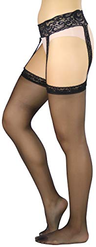 Image of ToBeInStyle Women's Attached Garter Belt Suspender Nylon Stocking Pantyhose