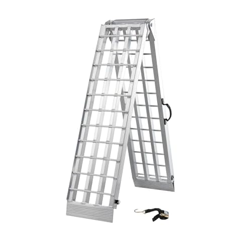 gardhom 1500 LBS Motorcycle Ramps for Pickup Trucks – Heavy Duty Aluminum Portable Loading Ramps – Ideal for Trailers, Atvs, Lawn Mowers 1 Piece Cover
