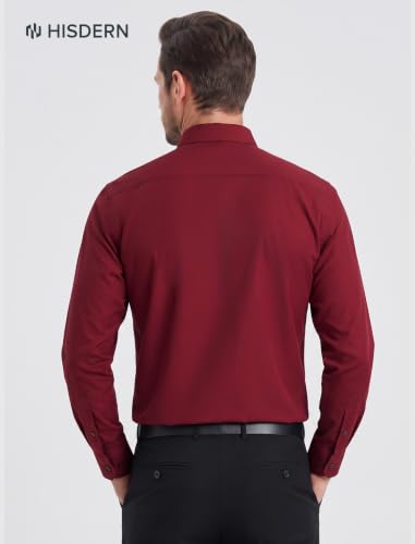 Image of HISDERN Mens Dress Shirt with Tie Pocket Square Set Classic Button Down Shirt Matching Tie Long Sleeve Shirts