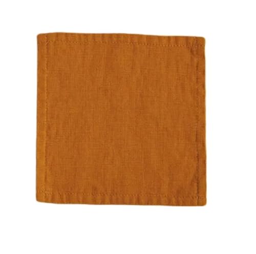 Napperon en lin marron 10x10cm lot de 6 tapis de tasse isolant
