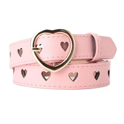 Fashion Europe the United States full hole belt female hip-hop punk trend double row cool belt chain decoration wide 1 piece(Pink)