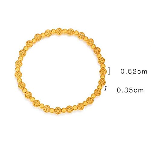 Bracelet à boules creuses en or jaune résistant et ultraléger - 3