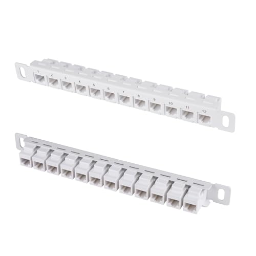 Image of GeeekPi 12 Port Patch Panel, 10inch 0.5U CAT6 Network Patch Panel for DeskPi RackMate T1 /T0 /T2 /T1 Plus /T0 Plus /TL1 and 10 Inch Server Rack /Network Cabinet