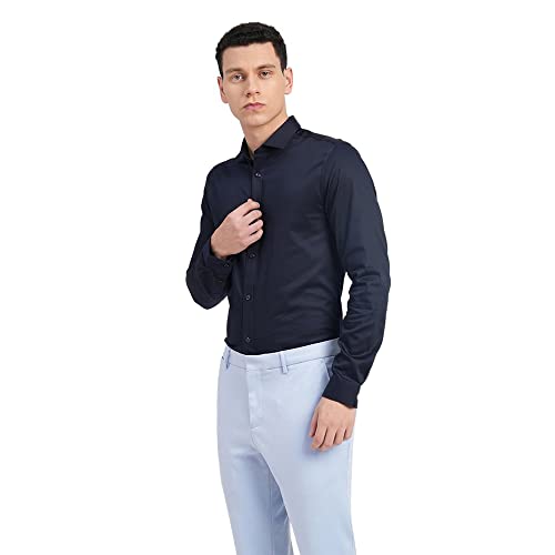 Image of Jack & Jones Solid Cotton Slim Fit Mens Casual Shirt