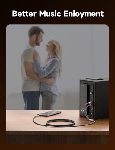 JSAUX RCA to 3.5mm Cable, Phono to 3.5mm Jack Stereo Red and White Aux Cord Headphone Mini Jack Audio Y Splitter Compatible with Hi-Fi Amplifier Speaker DJ Controller Turntable TV Car Phone-2m