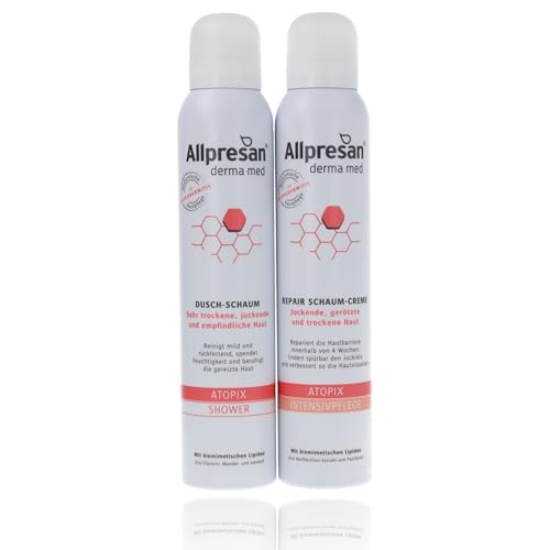 Allpresan Derma med ATOPIX - Crema de espuma intensiva de 200 ml en set con espuma de ducha ATOPIX SHOWER 200 ml