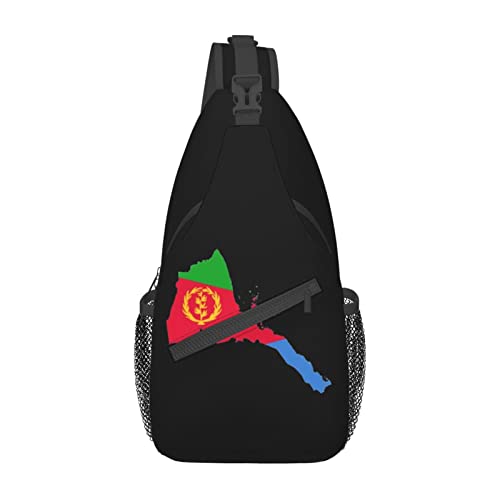 Mochila bandolera unisex estilo mapamundi negra miniatura 2