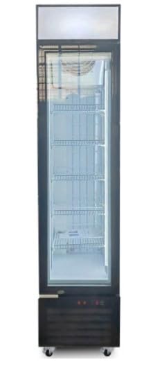 Vitrine verticale négative à porte vitrée - 175 litres