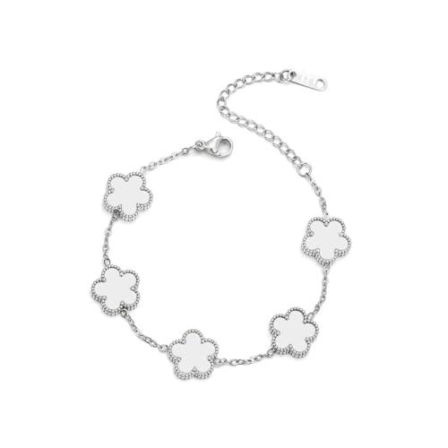 18K Gold-Plated Four Leaf Clover Bracelet for Women,Adjustable lucky Bracelet Set Jewelry Gift-Hypoallergenic Charm for Birthdays, Wellness & Daily Wear