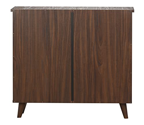 Image of DeckUp SC865512 2-Door Engineered Wood Shoe Rack (Walnut, Matte Finish)