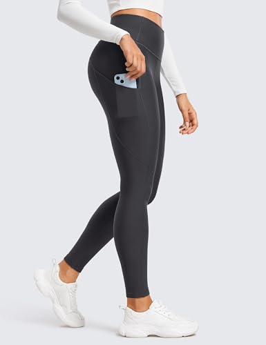 Image of CRZ YOGA Fleece Thermal Leggings Pockets 28'' | Casual, Full Length, Winter, Warm, for Women