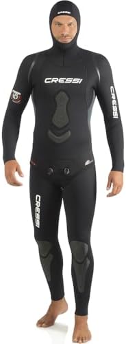 Cressi Apnea 2-pcs Freediving Spearfishing Wetsuit, Jacket & Pants, Loading Chest Pad, Knee Protection, Anatomical Design - Apnea: Designed in Italy