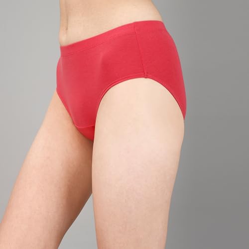 Image of SOIE Women High Rise Full Coverage Solid Colour Cotton Stretch Hipster Panty (Pack of 3)