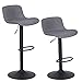YOUNIKE Stołek barowy, 2-częściowy stołek barowy, z regulacją wysokości, stołek barowy z obrotowym oparciem, nowoczesny stołek kuchenny, obrotowy 180 kg, łożysko 180 kg, szary, materiał Grigio