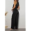 PRETTYGARDEN Women's Satin Jumpsuits 2023 Summer One Piece Outfits Mock Neck Sleeveless Wide Leg Pants Rompers (Black,Large)