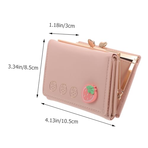 Cute Small Women Clutch Wallet PU Coin Purse with Multiple Card Slots for Outdoor Shopping and Travel Fashionable Pink Coin Holder2