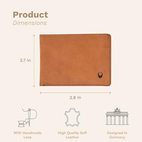 DONBOLSO Minimalist Leather Wallet for Men - Slim Wallet with RFID Blocking Protection - Pocket Wallet, Bill & Credit Card Holder - Best Wallet Gift for Men - Phoenix w/o Coin Pocket Vintage Brown3