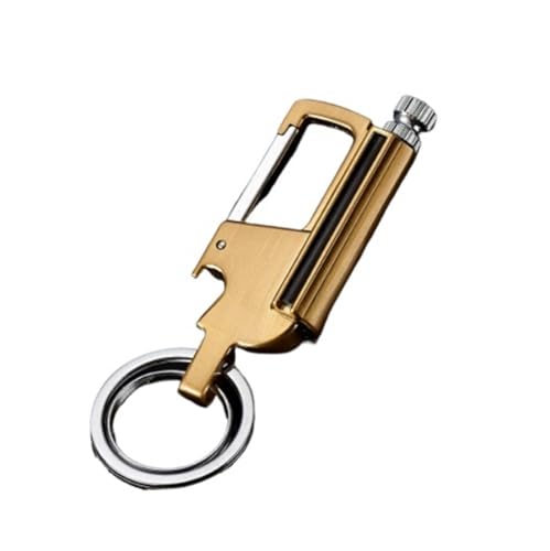 Briquet d'allumette multifonctionnel, porte-clés d'outil 10 000 fois, allumette multifonctionnelle trois-en-un réutilisable portable, allume-feu d'allumette en métal for urgence extérieure(Metallic)