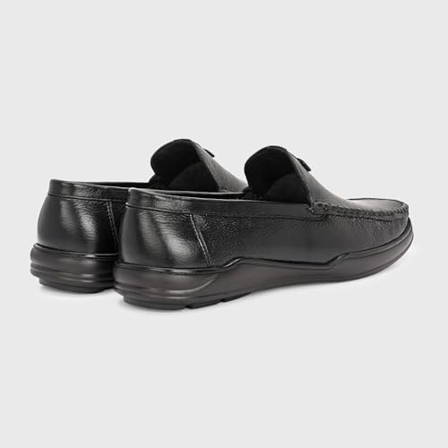 Image of Blue Leather by Centrino Genuine Leather Men's Loafer Shoes | Slip-On with Cushioned Insole | Stylish Round Toe Moccasin for Office, Formal Wear, Business Meeting, Wedding, Party & Everyday Use(4092)