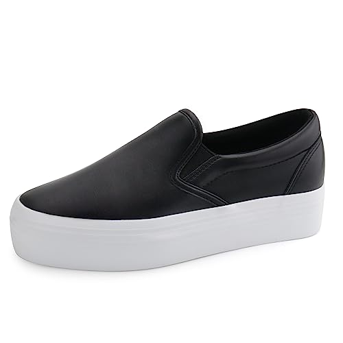 Image of JABASIC Women Slip-on Platform Loafers Casual Comfortable Loafer Shoes