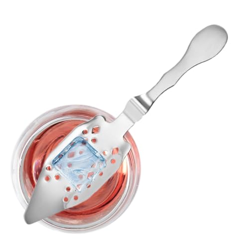Cucchiaio per assenzio in argento – cucchiaio forato in acciaio inossidabile | Cucchiaio per uso alimentare da 6,4 x 1,5 pollici con fori, gocciolatore per cucchiaio per assenzio da 8 once, cucchiaio
