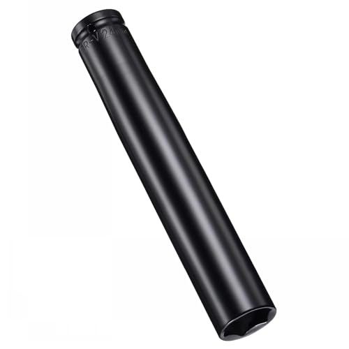 MACHSWON 2Pcs 1/2 Inch Drive - 24mm Deep Impact Socket with 6 Point Design, Heat-Treated Cr-V Steel 200mm Length, Metric Sizes